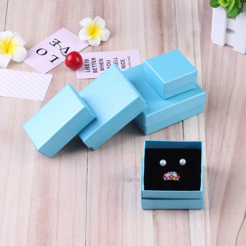 12pcs/ lot Simple Box Earnail Rings Earrings Bracelet Necklace Gray Black Paper Jewellry Display Case Jewelry Organizer Boxes TAVEN System LLC