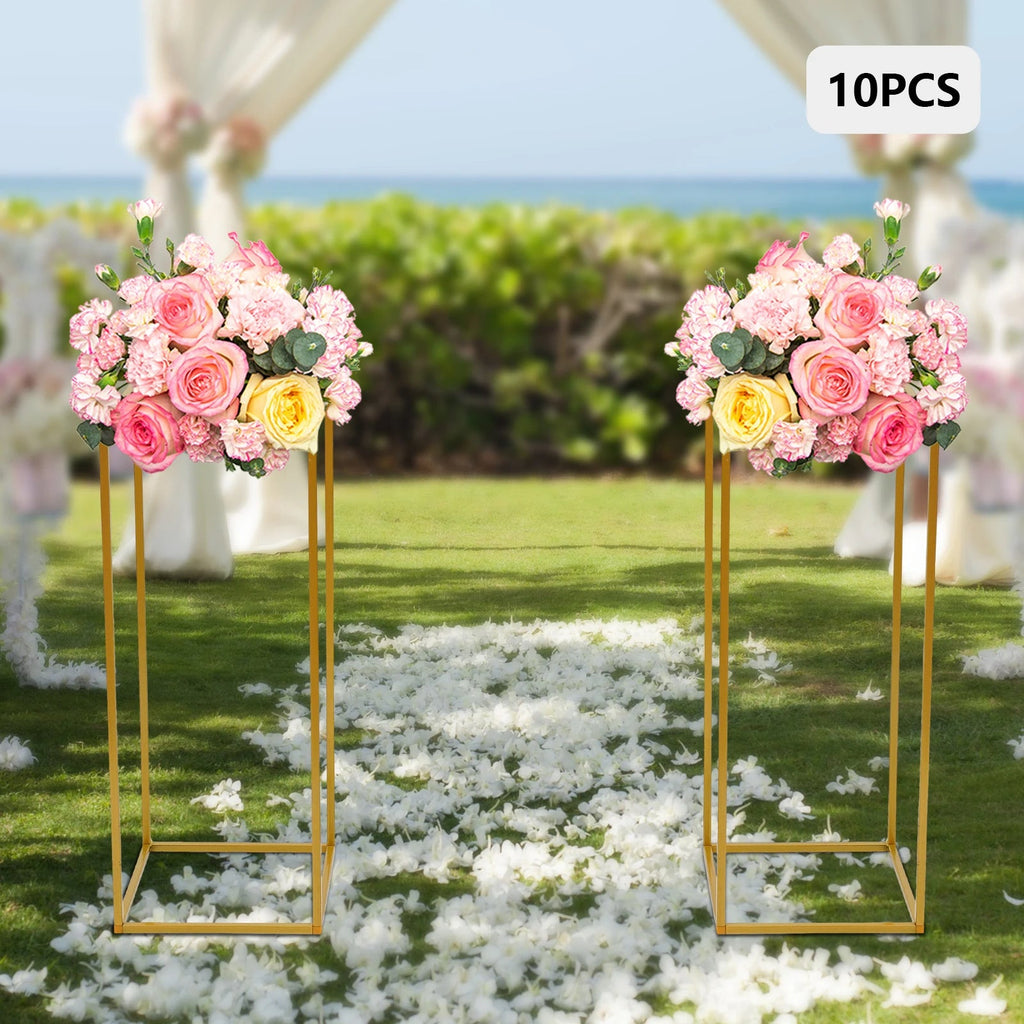Gold wedding flower stand metal display columns 60cm