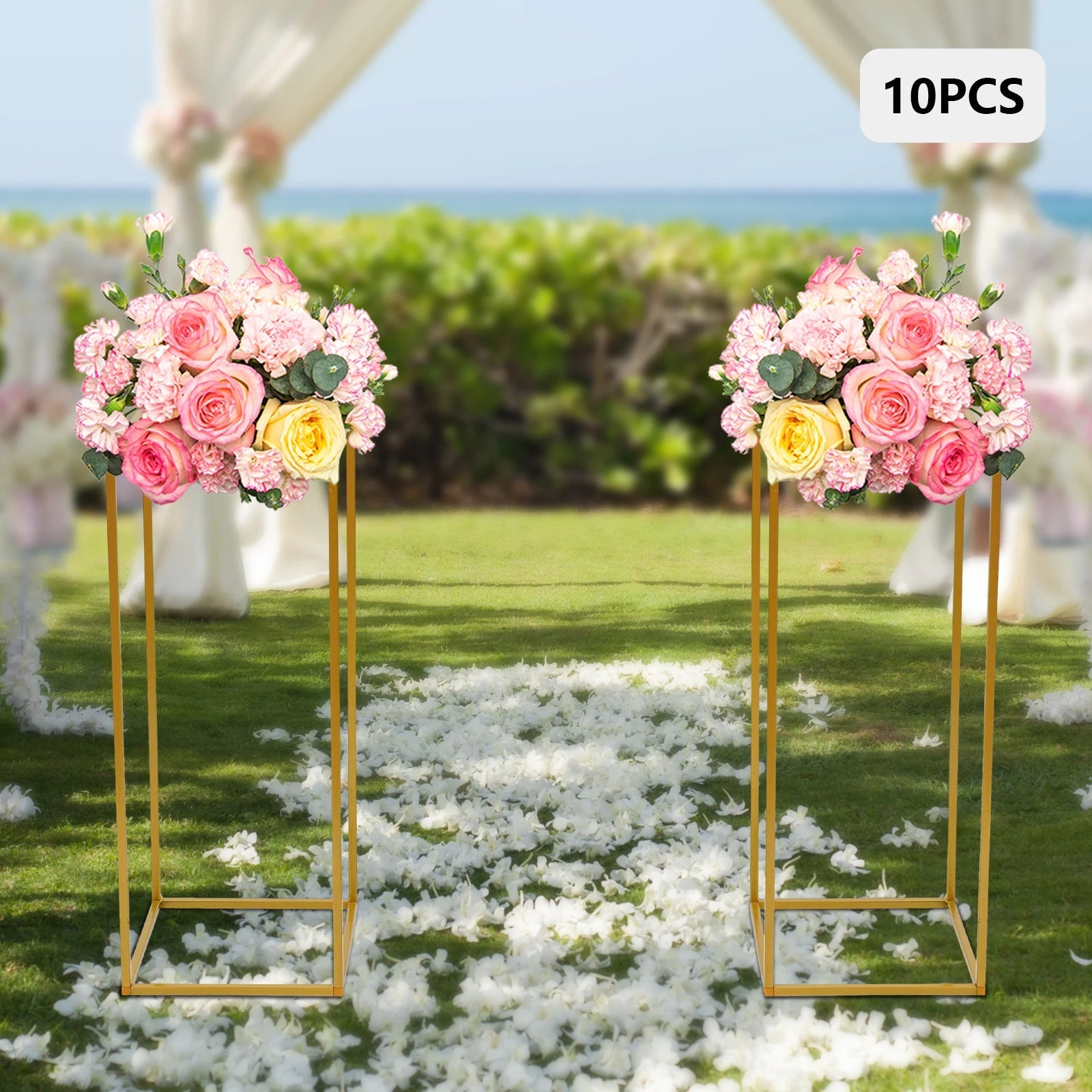 Gold wedding flower stand metal display columns 60cm