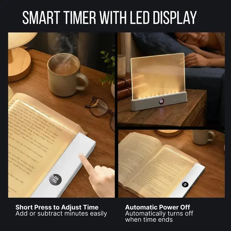 Book Light, Rechargeable Clear LED Flat Reading Lightwith Timer & Dimmable Brightness, Full Page Panel Lampfor Reading in Bed at Night, Funny Unique Gift forReaders Book Lovers, junko stickers TAVEN System LLC