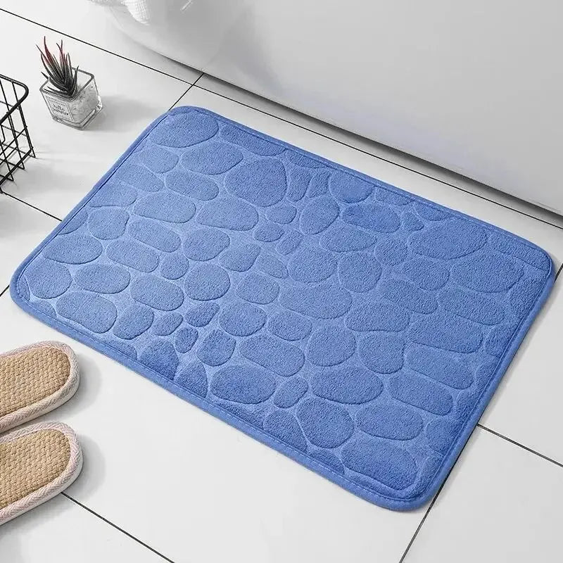 Embossed Microfiber Pebble Floor Mat Anti Slip Bathroom Carpet TAVEN System LLC