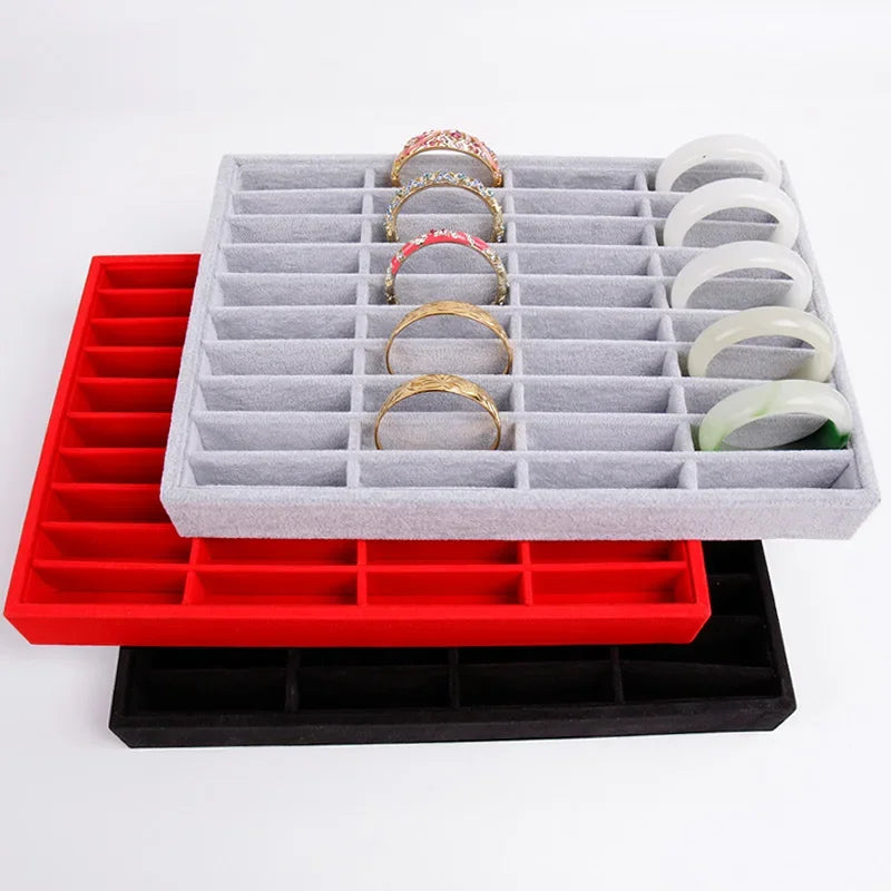 Velvet Jewelry Display Tray Case Stackable Exquisite Jewellery Holder Portable Ring Earrings Necklace Organizer Box Hot Sales TAVEN System LLC