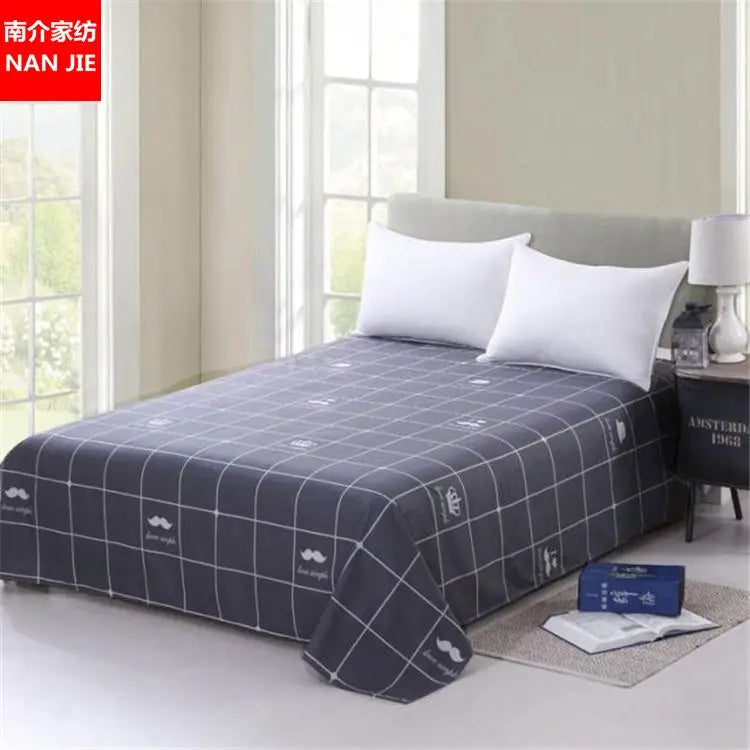 Queen Size Bed Sheet Single Soft Brushed Cotton Bedding Rustic Design All Seasons Breathable 1.6m Double Bed Sheet TAVEN System LLC