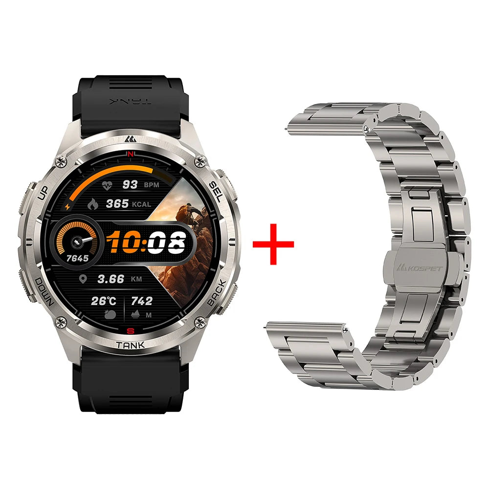 KOSPET TANK T3 Ultra 2 GPS Smart Watches Men Compass Altimeter Barometric 5ATM IP69K Waterproof AMOLED Bluetooth Call Mens Watch TAVEN System LLC