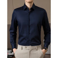 Men Business Cotton Dress Shirt Solid Formal Wedding Slim Fit Shirt