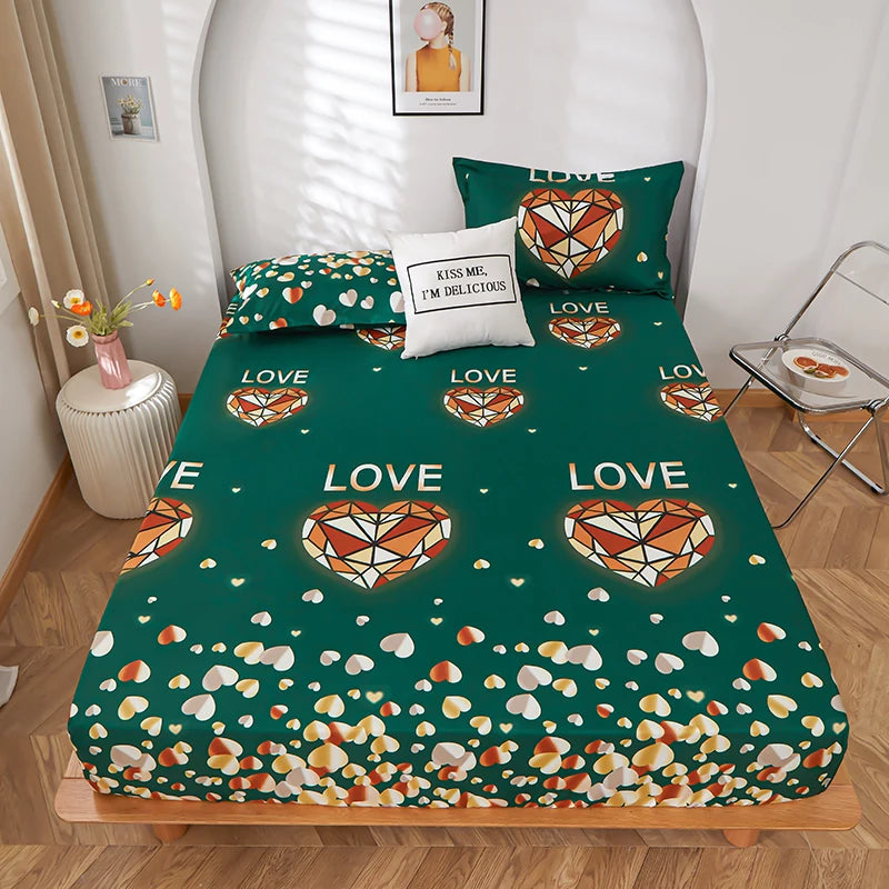 1 piece of bed sheet for bedroom 100%Polyeste Elastic Band Around bedding Fitted Sheet Only (excluding pillowcases) TAVEN System LLC