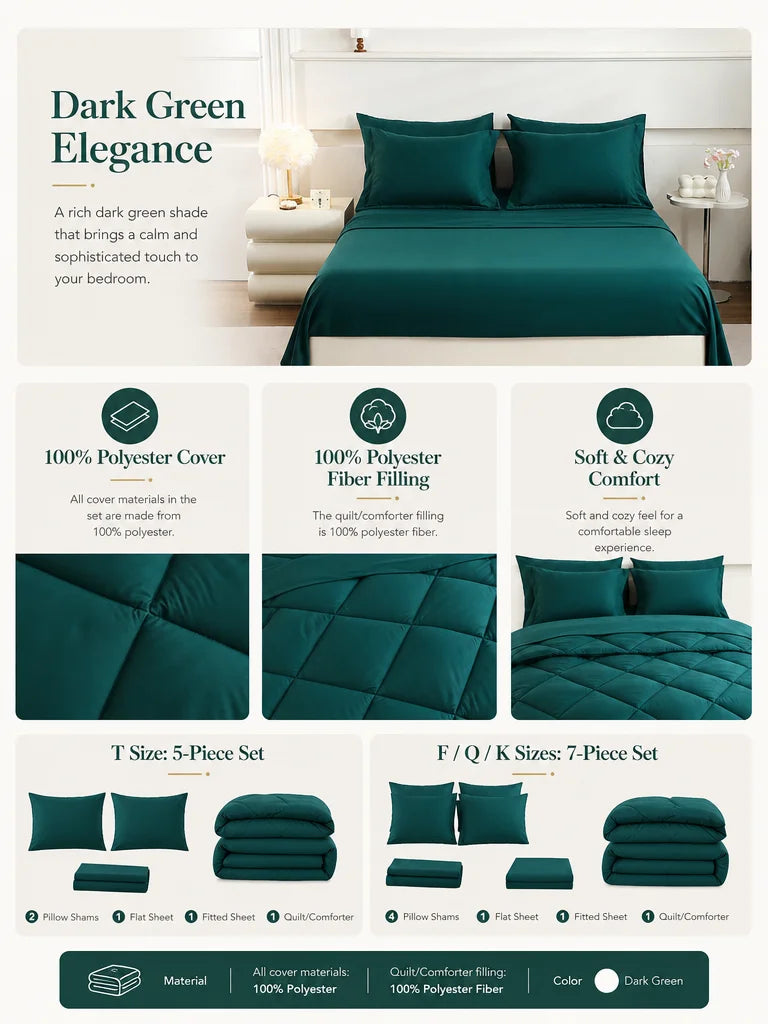5pcs/7pcs Twin Full Queen King Bedding Sets Home Decor Comforter Flat Sheet Fitted Sheet Pillowcases Sleeping Sets TAVEN System LLC