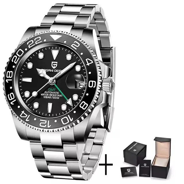 PAGANI DESIGN 2026 40MM Luxury Men GMT Automatic Machinery Watch Ceramic Bezel Jubilee Strap Sapphire Waterproof Watches for men - TAVEN System LLC