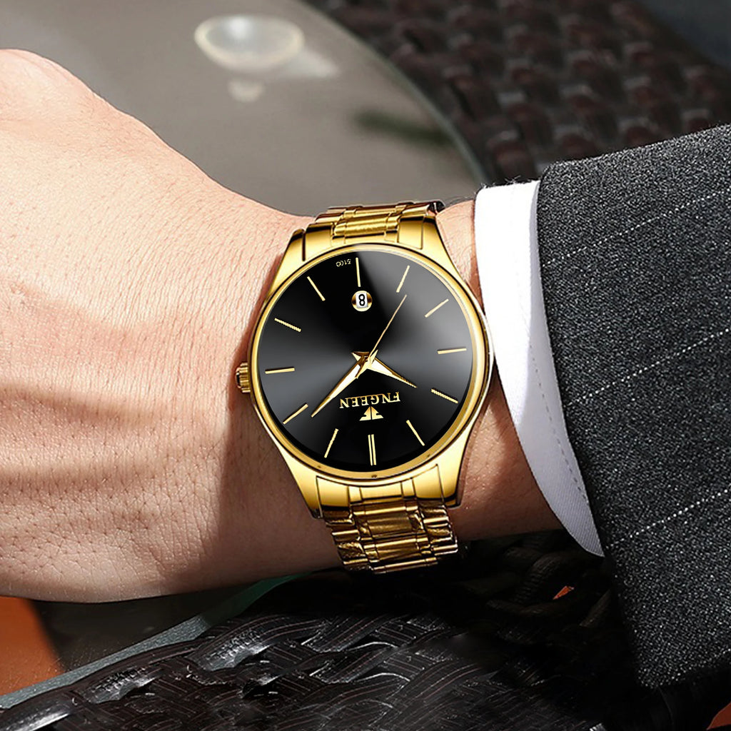 BINBOND stainless steel durable quartz watches for men luxury luminous waterproof precise auto date men's watch casual reloj - TAVEN System LLC