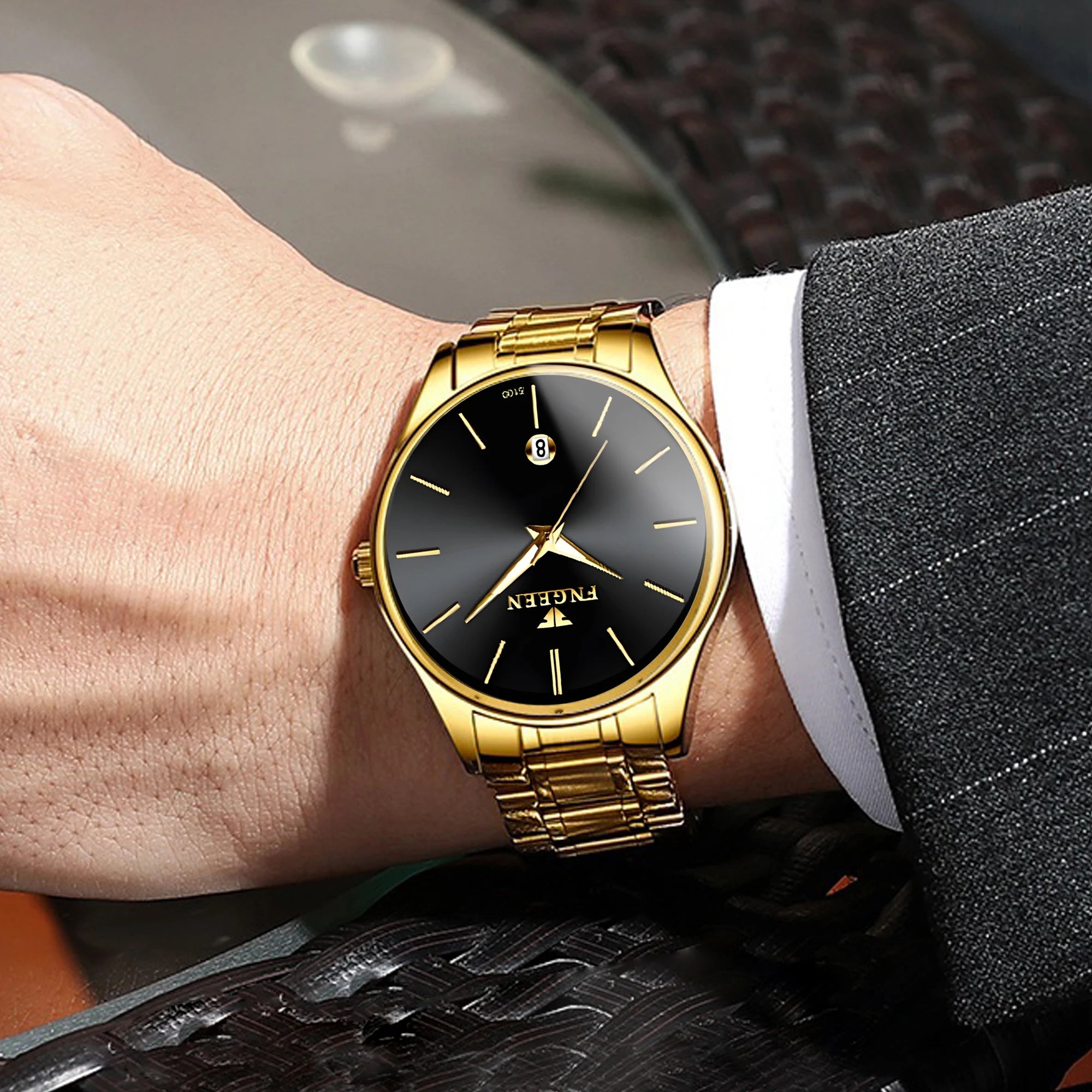 BINBOND stainless steel durable quartz watches for men luxury luminous waterproof precise auto date men's watch casual reloj - TAVEN System LLC