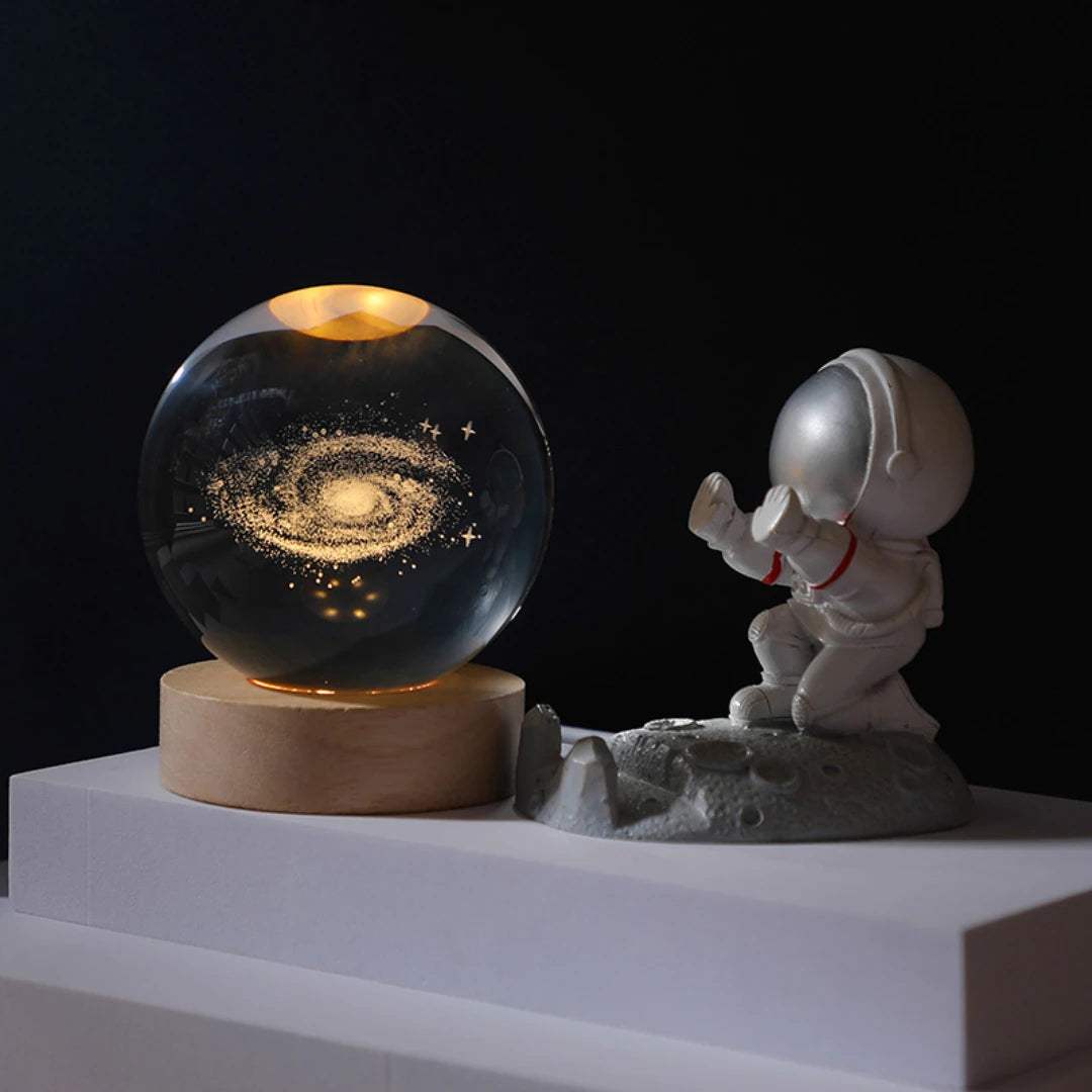 6cm 3D Crystal Ball Crystal Planet Night Light Laser Engraved Solar System Globe Astronomy Birthday Gift Home Desktop Decoration