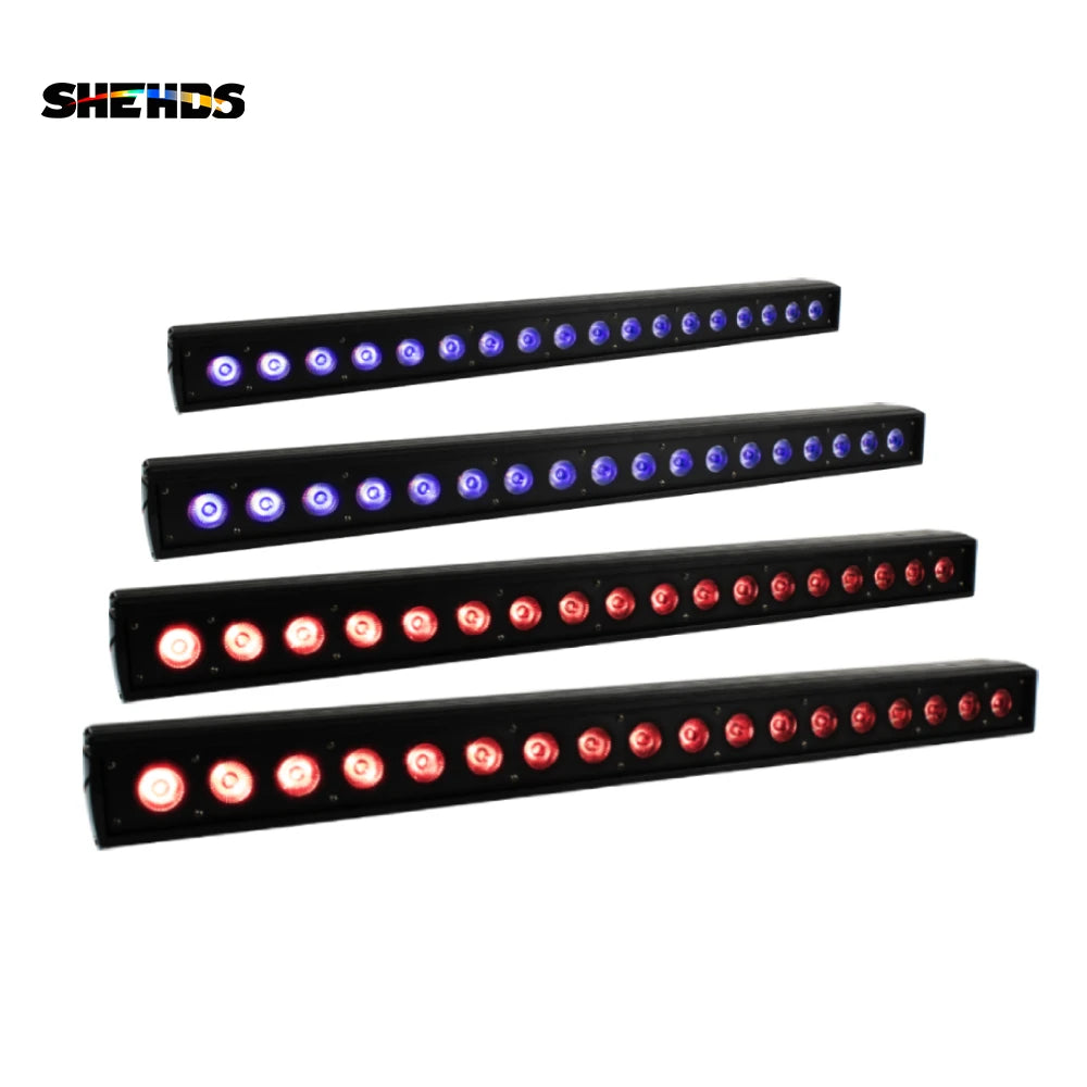 SHEHDS 2/4pcs LED Wall Wash Bar 18x18W RGBWA+UV 6in1 Lighting For Dj Disco Indoor Horse Race Lamp Christmas Decorations TAVEN System LLC