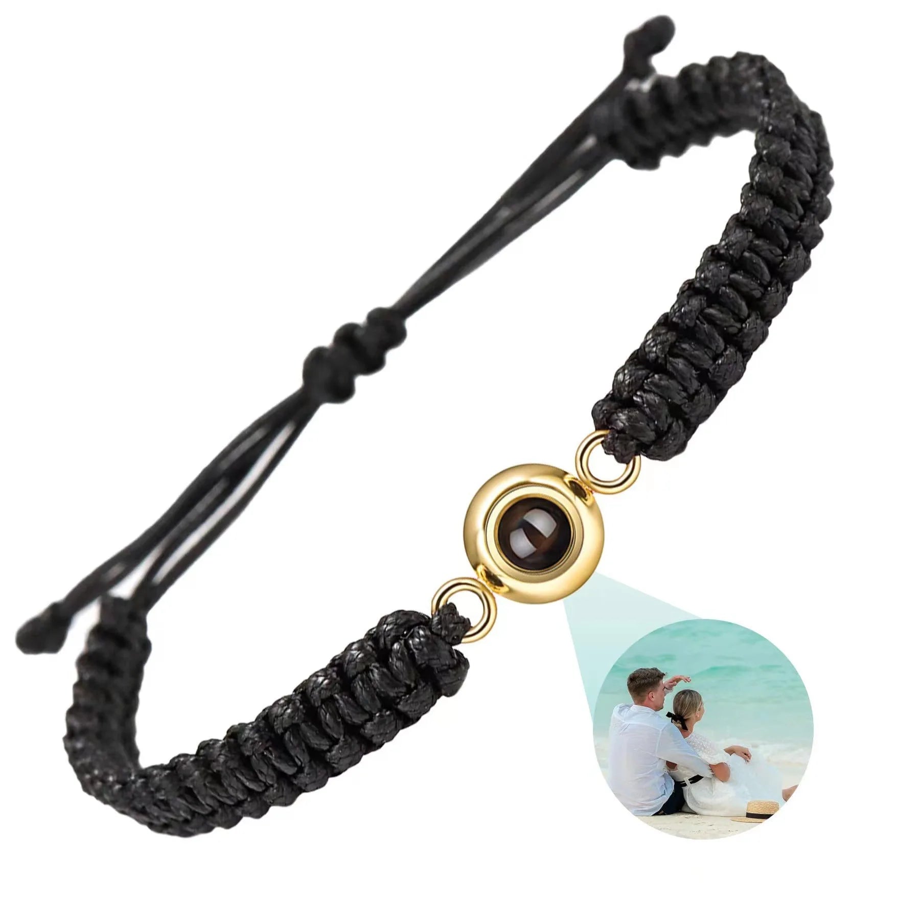 Custom Photo Projection Bracelet Adjustable Woven Titanium Steel Pendant DIY Picture Bracelet Jewelry Valentine's Day Gift TAVEN System LLC