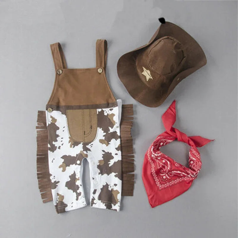 Halloween Baby Cowboy Sheriff Costume with Hat and Scarf Set