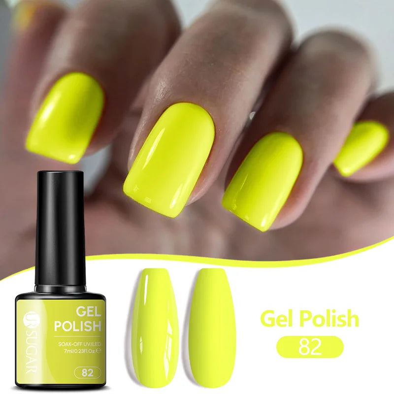 UR SUGAR 7ML Nail Gel Fresh Macaron 107 Colors All For Manicure Semi Permanent Soak Off LED UV Long-Lasting Nail Art Varnish TAVEN System LLC