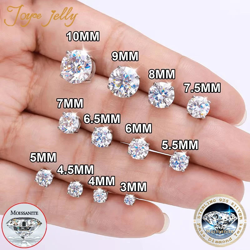 Real 0.1-3CT Test Passed Moissanite Diamond Stud Earrings for Women S925 Silver Platinum Plated Bride Wedding GRA Fine Jewelry TAVEN System LLC