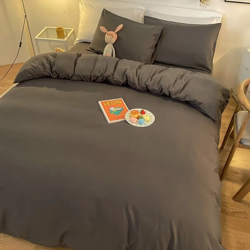 2025 New Solid Color Duvet Cover Double/Queen Size Anti-Mite Durable Comforter Cover Simple Durable (No Pillowcase) TAVEN System LLC