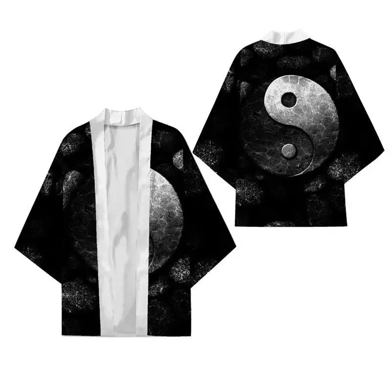 Oversize 3XL 4XL 5XL Japanese Kimono Cardigan Traditional Men's Samurai Cosplay Costume Chinese Style Print Dragon Yukata Haori TAVEN System LLC
