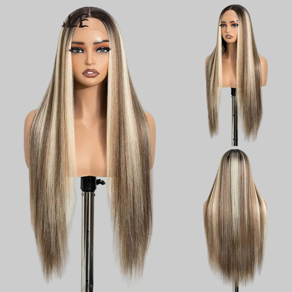 Noble 30 inch straight synthetic lace front wig for women