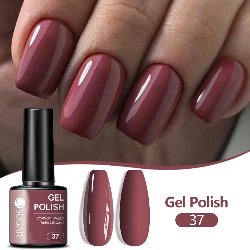 UR SUGAR 7ML Nail Gel Fresh Macaron 107 Colors All For Manicure Semi Permanent Soak Off LED UV Long-Lasting Nail Art Varnish TAVEN System LLC