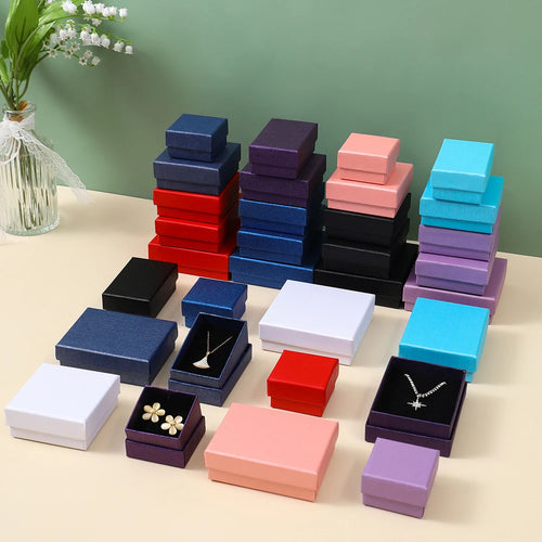 12pcs/ lot Simple Box Earnail Rings Earrings Bracelet Necklace Gray Black Paper Jewellry Display Case Jewelry Organizer Boxes TAVEN System LLC