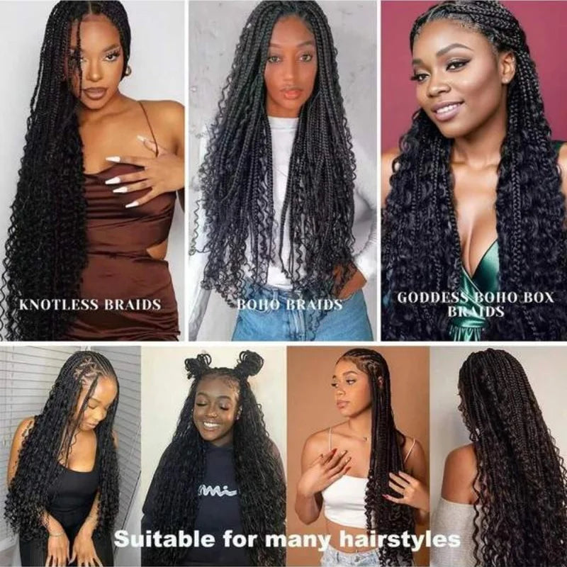 Deep wave human braiding hair bulk no weft bundles