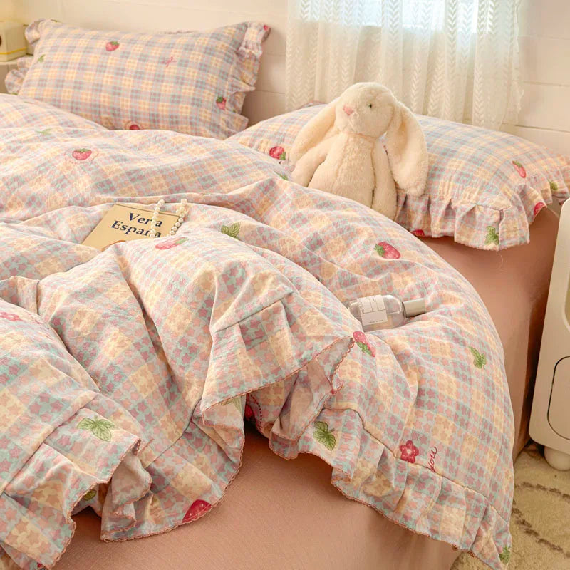 Bonenjoy Lace Duvet Cover Printed Home Quilts Cover Ruffles Comforter Covers Adults Kids Room Bedding (Pillowcase Need Order) TAVEN System LLC