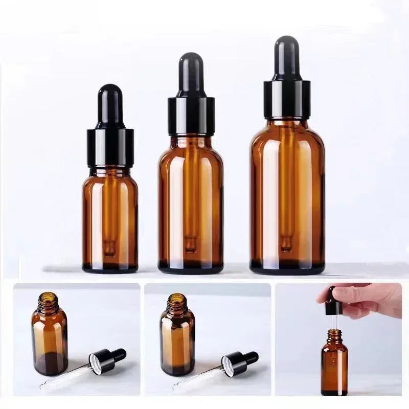 28pcs 15/30/50ml Golden Empty Dropper Bottle Essential Oil Glass Bottle Refillable Aromatherapy with Funnel Glass Eye Dropper TAVEN System LLC