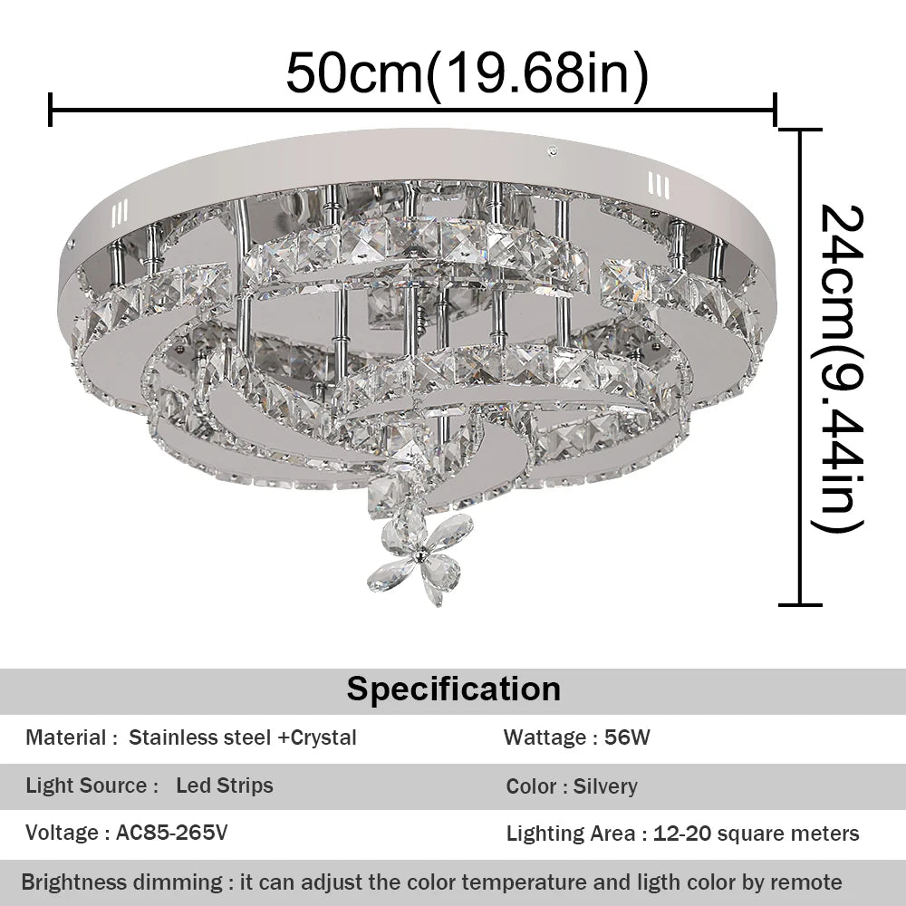 Modern Chandelier Ceiling Lamp K9 Luxury Crystal Led Living Dining Room Decor Pendant Light RC Dimmable Luminaire Home Fixture TAVEN System LLC