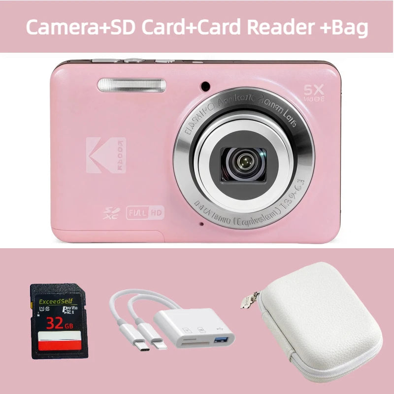 KODAK PIXPRO FZ55-RD 16MP Digital Camera 5X Optical Zoom 28mm Wide Angle 1080P Full HD Video 2.7" LCD Vlogging Camera TAVEN System LLC