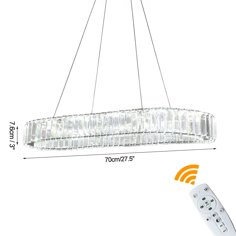 Modern Crystal Rings Led Chandelier Indoor Luxury Ceiling Lamp Dimming And Remote Control Pendan Lighting Chrome Lustre Fixtures TAVEN System LLC
