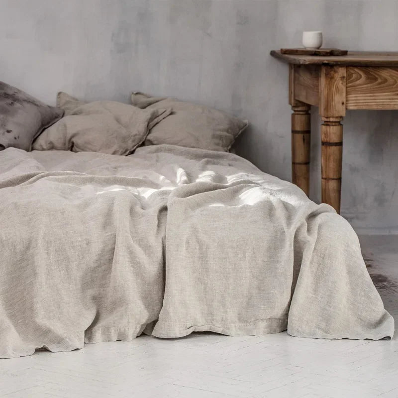 Pure Linen Bed Sheets 100% Stone Washed French Linen Solid Color Breathable and Durable for Hot Sleepers 1 PC Flat Sheet TAVEN System LLC