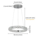 Luxury Crystal Modern Pendant Light DIY Rings Led Dimmable Chandelier Hanging Lustre Ceiling Lamp Home Living Room Decor Fixture TAVEN System LLC