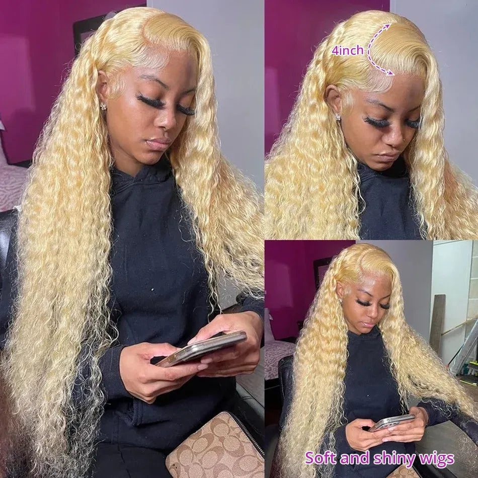 Color: 4/27HL, Stretched Length: 36inches, Density: 180%, Ships From: CHINA - 613 Hd Lace Frontal Wig 13X6 Blonde Lace Front Wig Human Hair 13X4 Curly Lace Front Human Hair Wig Hd Lace Wig 13X6 Human Hair Taven