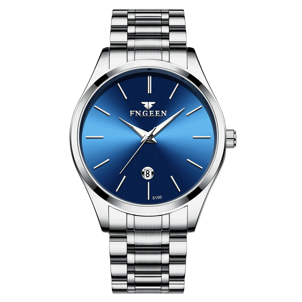 BINBOND stainless steel durable quartz watches for men luxury luminous waterproof precise auto date men's watch casual reloj - TAVEN System LLC