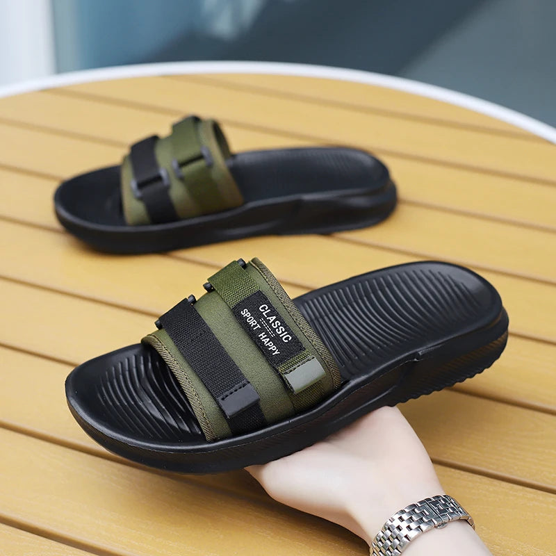 Summer New Men's Slippers Outdoor Beach Sandals Mens Lightweight Slides Men Casual Shoes Flip-flops Home Slippers Beach Sandals TAVEN System LLC