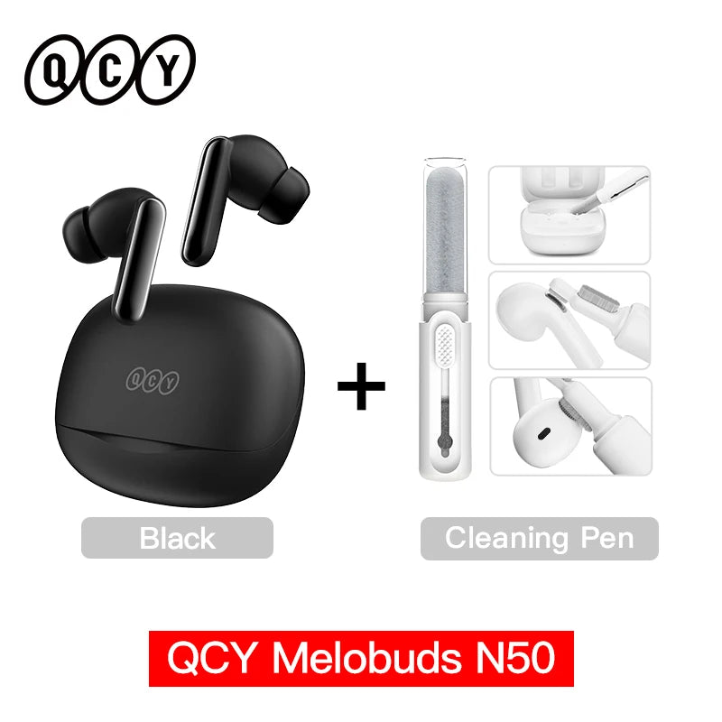 QCY Melobuds N50 ANC Bluetooth 5.4 Wireless Earphones Active Noise Cancellation 6 Mics Clear Call Earbuds Multipoint Connection TAVEN System LLC
