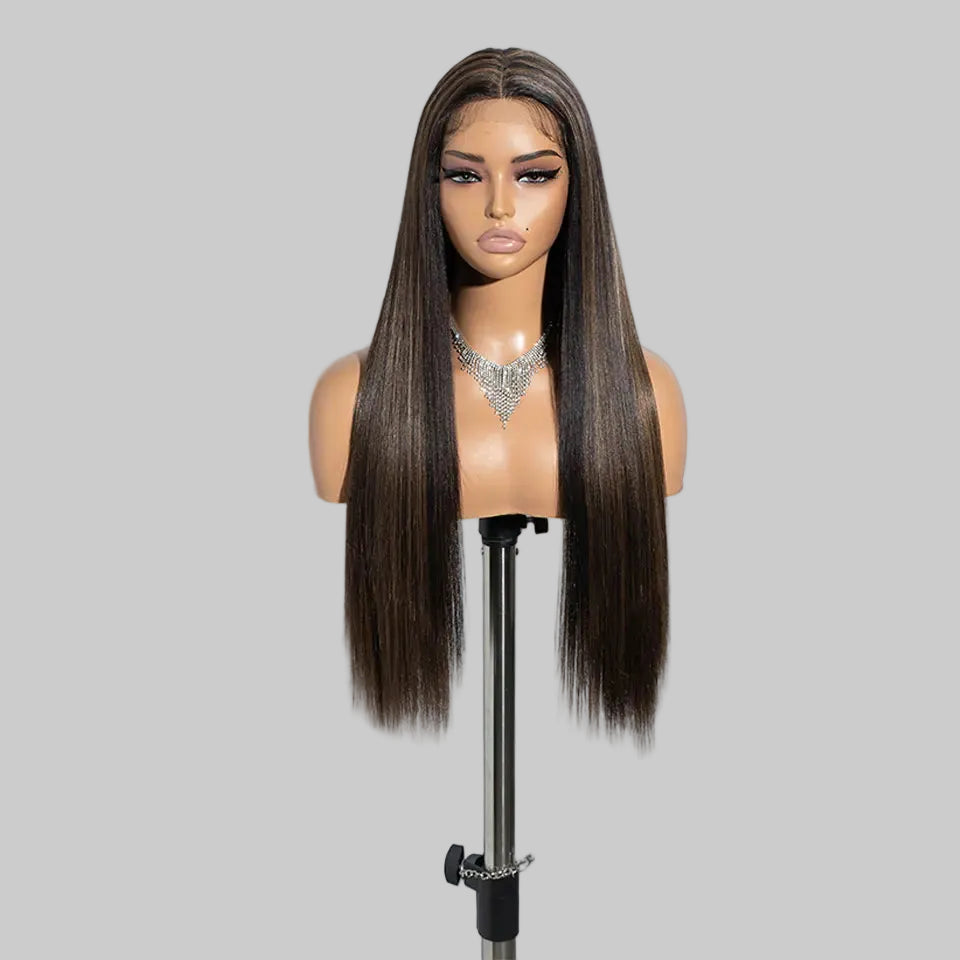 Noble 30 inch straight synthetic lace front wig for women