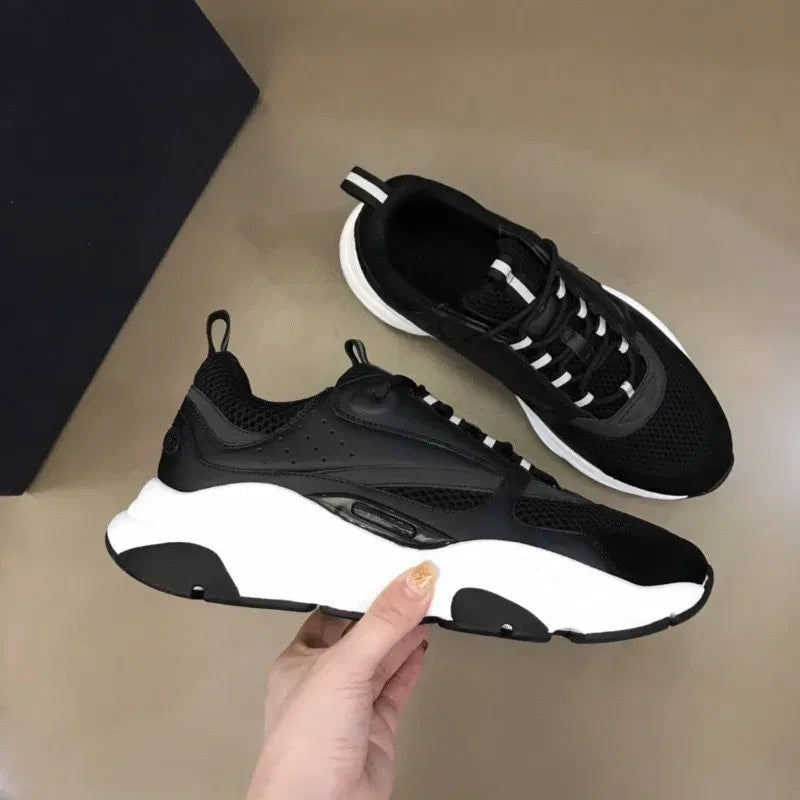 Color: Beige, Shoe Size: 37 - 2025 new B22 sports and leisure thick soled fashionable retro breathable men's and women's height increasing casual shoes NoEnName_Null