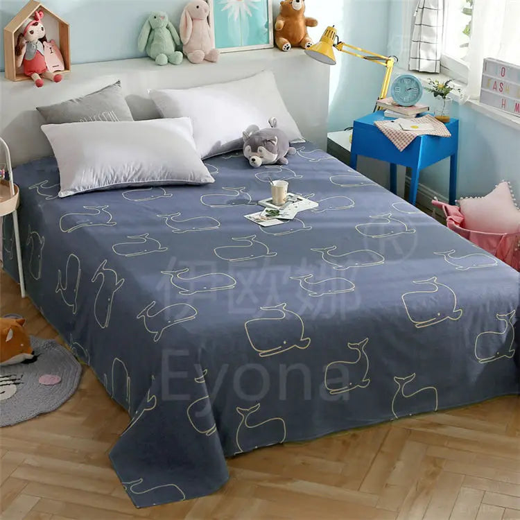 Queen Size Bed Sheet Single Soft Brushed Cotton Bedding Rustic Design All Seasons Breathable 1.6m Double Bed Sheet TAVEN System LLC