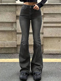 Women's High Waist Stretch Flare Jeans Vintage Y2K Bell Bottom Pants TAVEN System LLC