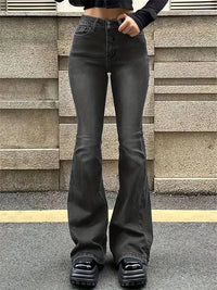 Women's High Waist Stretch Flare Jeans Vintage Y2K Bell Bottom Pants TAVEN System LLC