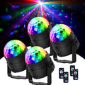 U'King 4PCS RGB LED Stage Disco Light Rotating DJ Ball Strobe Remote Control LED Magic Ball Light Christmas Party Club Show Lamp TAVEN System LLC