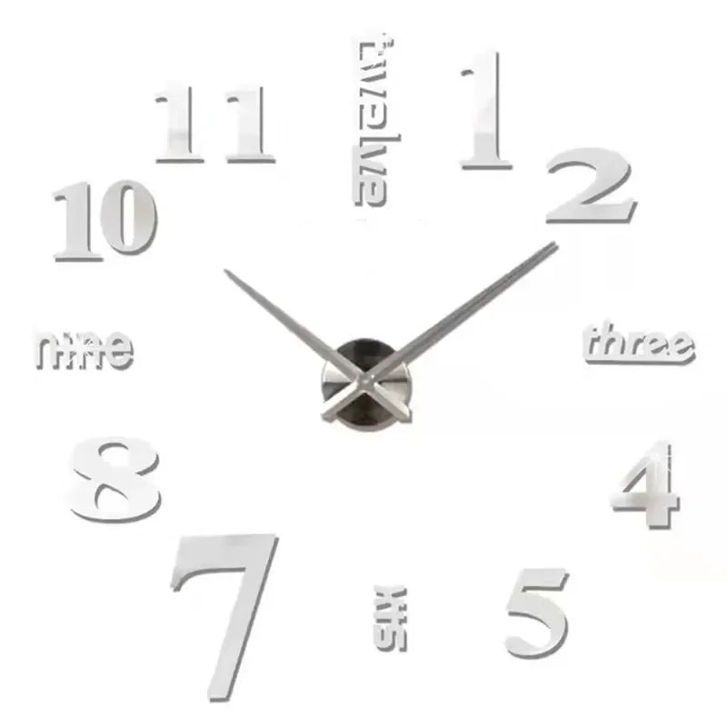 New Modern Design Large Wall Clock 3D DIY Quartz Clocks Fashion Watches Acrylic Mirror Stickers Living Room Home Decor Horloge - TAVEN System LLC