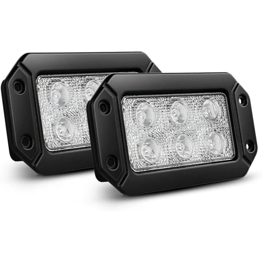 Nilight 18W Flush Mount LED Driving Lights 2PCS, Spot Beam Off Road Work Light Bar for Jeep Wrangler, Toyota Tacoma, Truck, ATV, UTV, Bumper Auxiliary Lamp TAVEN System LLC