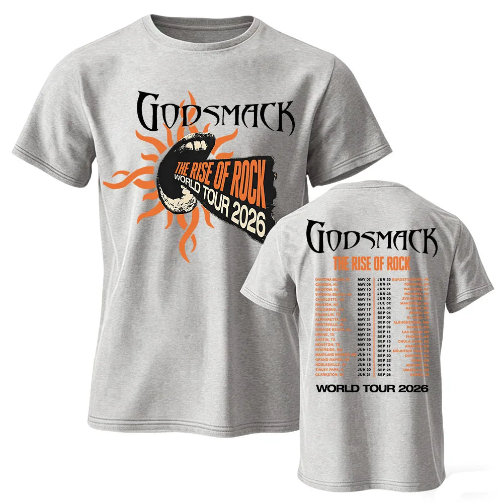 The Rise of Rock World Tour 2026 Tee GODSMACK Design Graphic Merch Short Sleeve Cotton Loose T-shirt Fashion Men Women Tshirts TAVEN System LLC