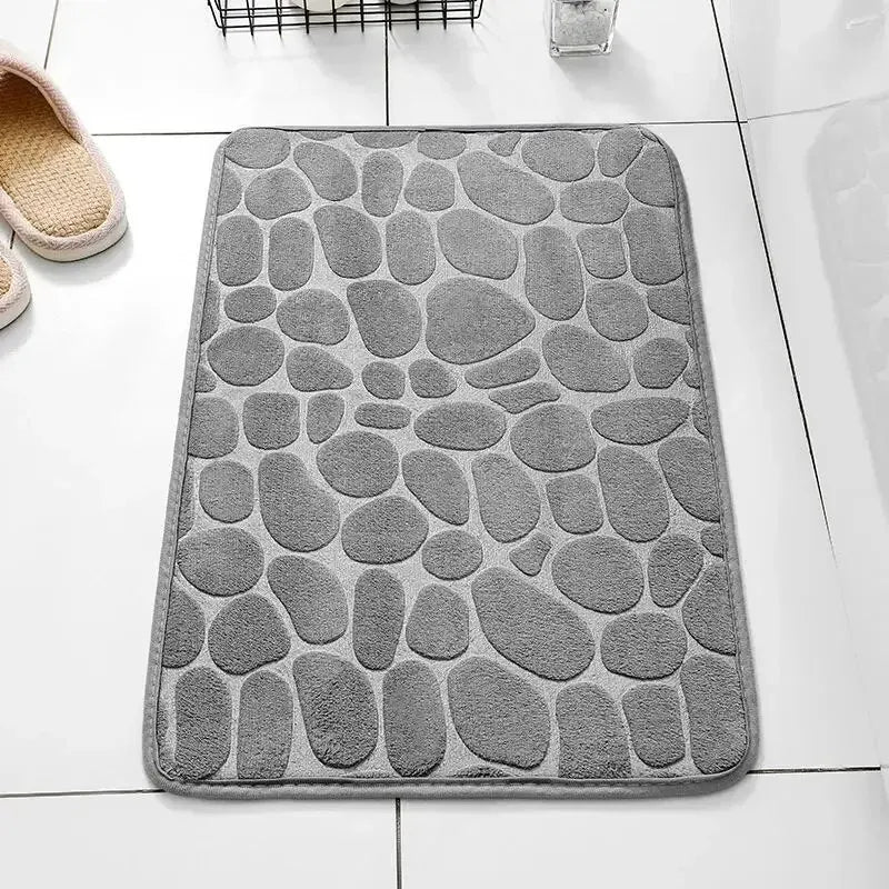 Embossed Microfiber Pebble Floor Mat Anti Slip Bathroom Carpet TAVEN System LLC
