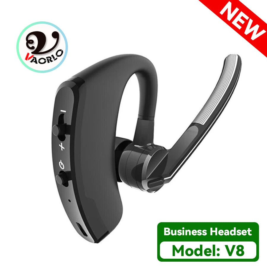 New V8 Wireless Bluetooth Single Earphone With HD Mic Stereo Headset Handsfree Call Business Headphone For Sports Driving Travel TAVEN System LLC