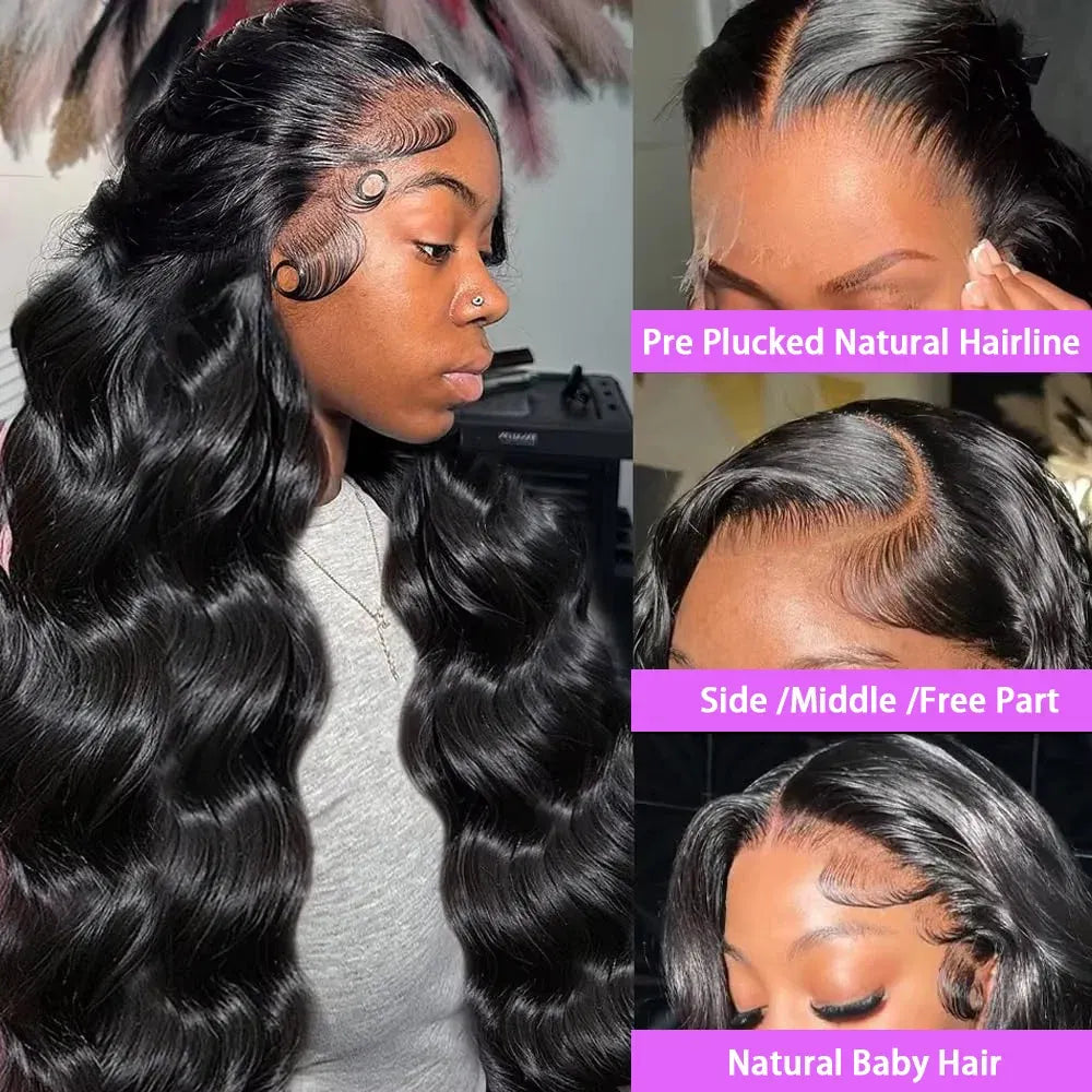 Color: #2, Ships From: CHINA, Stretched Length: 34inches, Density: 200% - Body Wave 13x6 Lace Front Wigs Human Hair 200 Density Brazilian Remy Human Hair Wigs 13x4 Transparent Lace For Women 30 32 Inch Taven