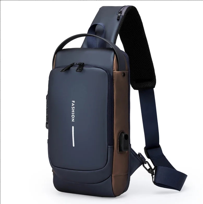 Anti Theft Chest Bag USB Lock Waterproof Crossbody Sling Bag TAVEN System LLC